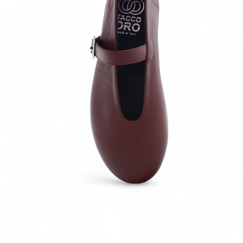 Ballerina Tacco Oro art.105 Nappa Bordeaux