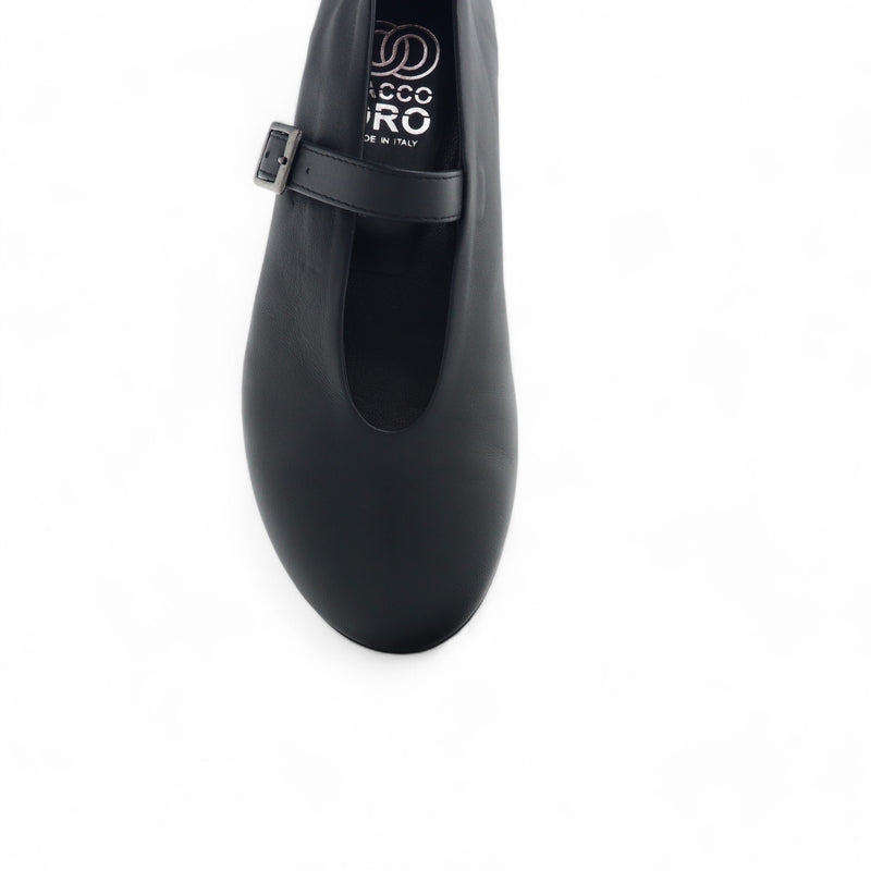 Ballerina Tacco Oro art.E105 nappa nero